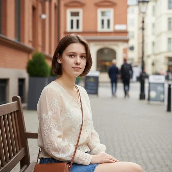 Anthropologie Cream Embroidered Boho blouse sheer floral Pintuck ruffle hem smal - Picture 2 of 5